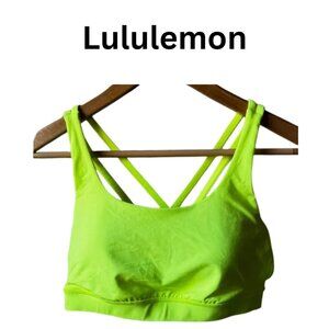 Lululemon 6 Cross Back Sports Bra Chartrueuse/Neon Yellow/Green 🎾 Sweat-wicking